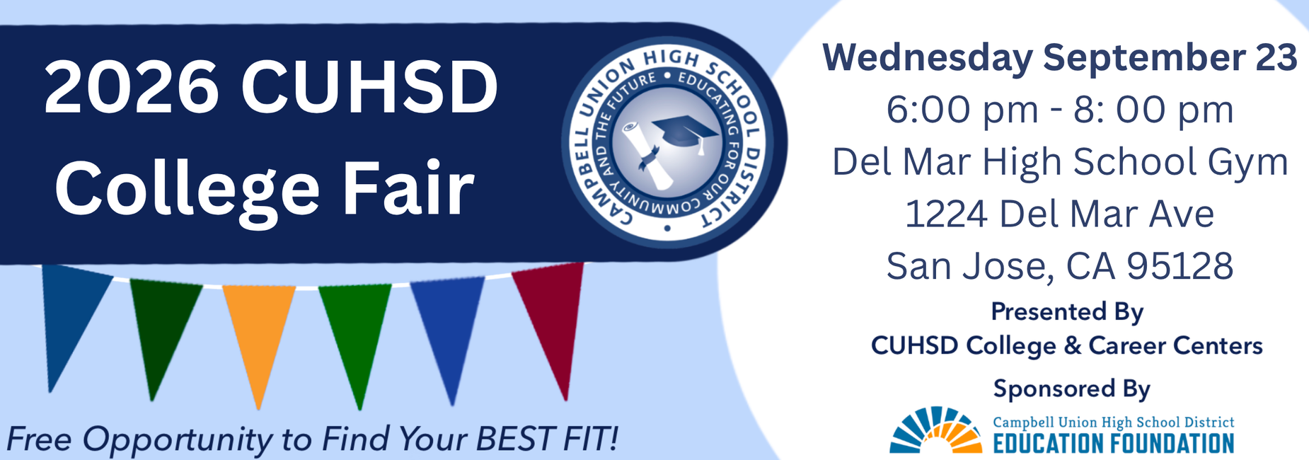 Fair banner with information