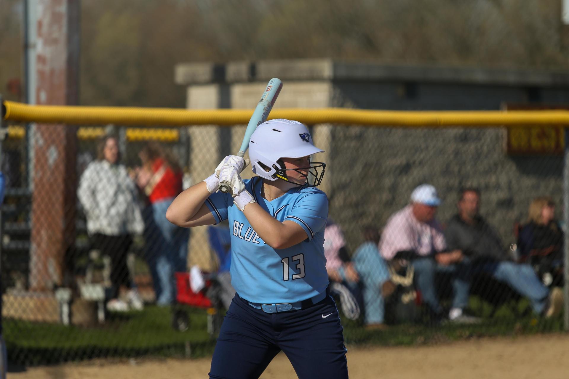 Blue Jays player about to swing her bat
