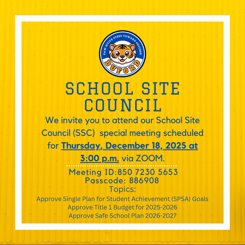 School Site Council Special Meeting