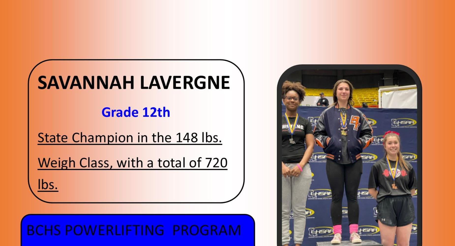 Savannah Lavergne - Powerlifting Results