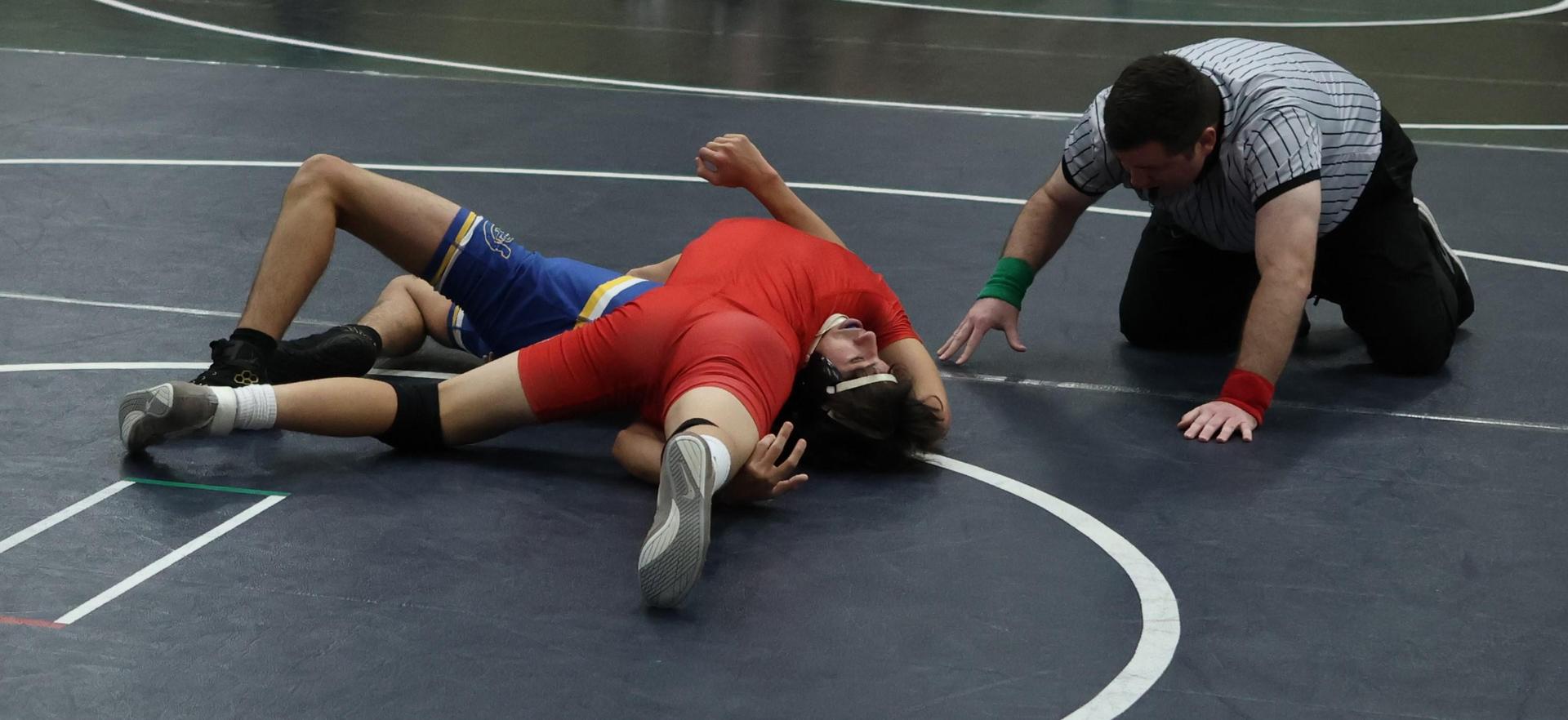 Boys wrestling in the Liberty Duals event 51