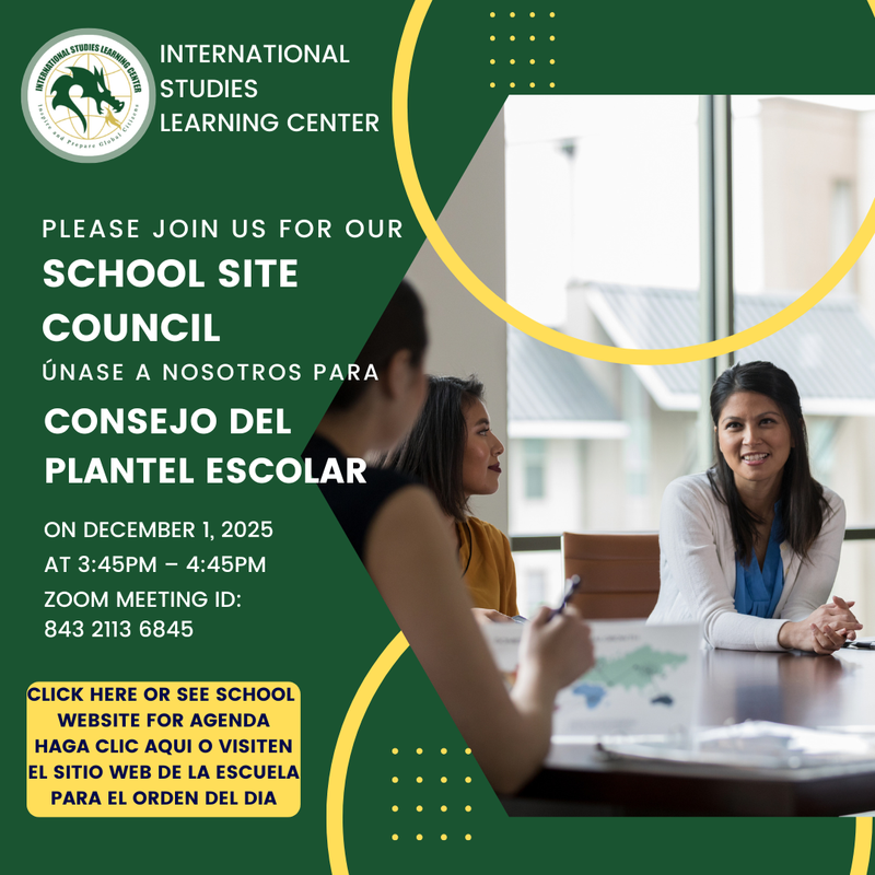School Site Council/ Consejo del plantel escolar 12/1/25