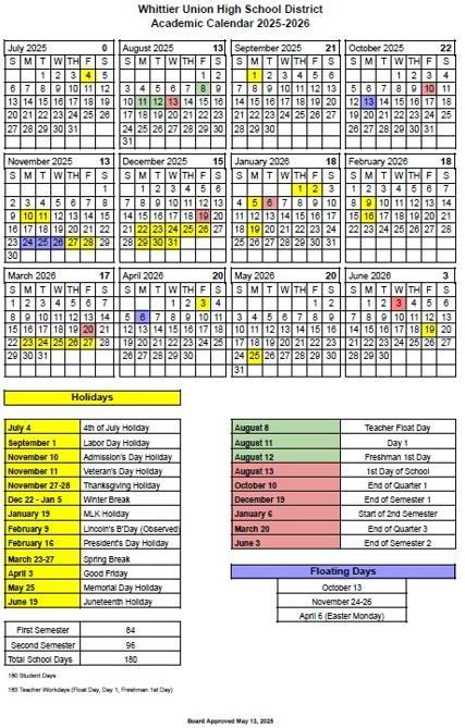 Academic Calendar 2025-2026