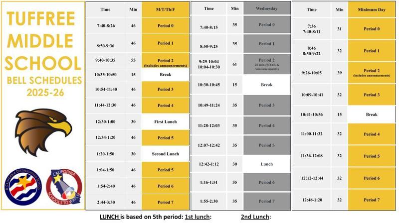2025-26 TMS Bell Schedules