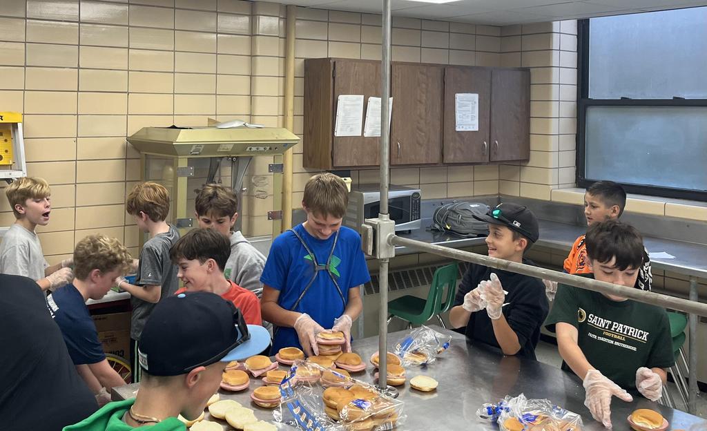 JV football team making Uncle Pete's lunches