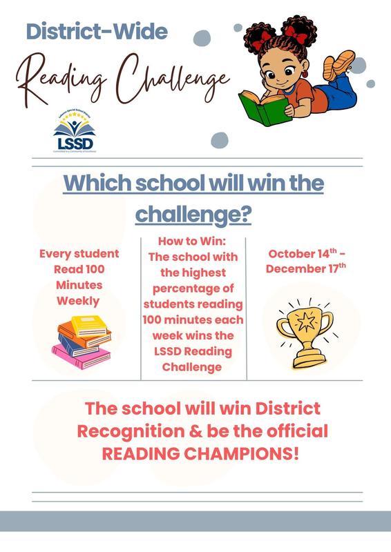 Announcement for Reading Challenge with instructions and incentives