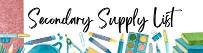 Supply list - secondary