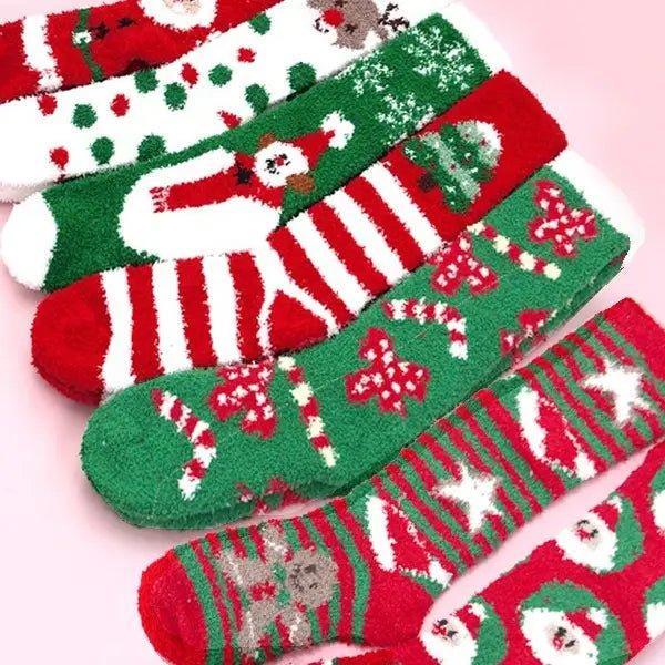 Holiday fuzzy socks