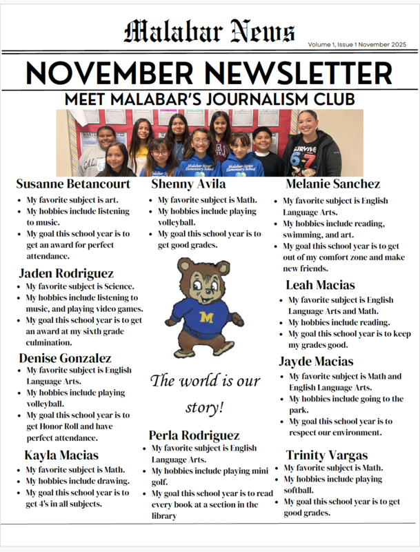 Journalism Club Newsletter #1