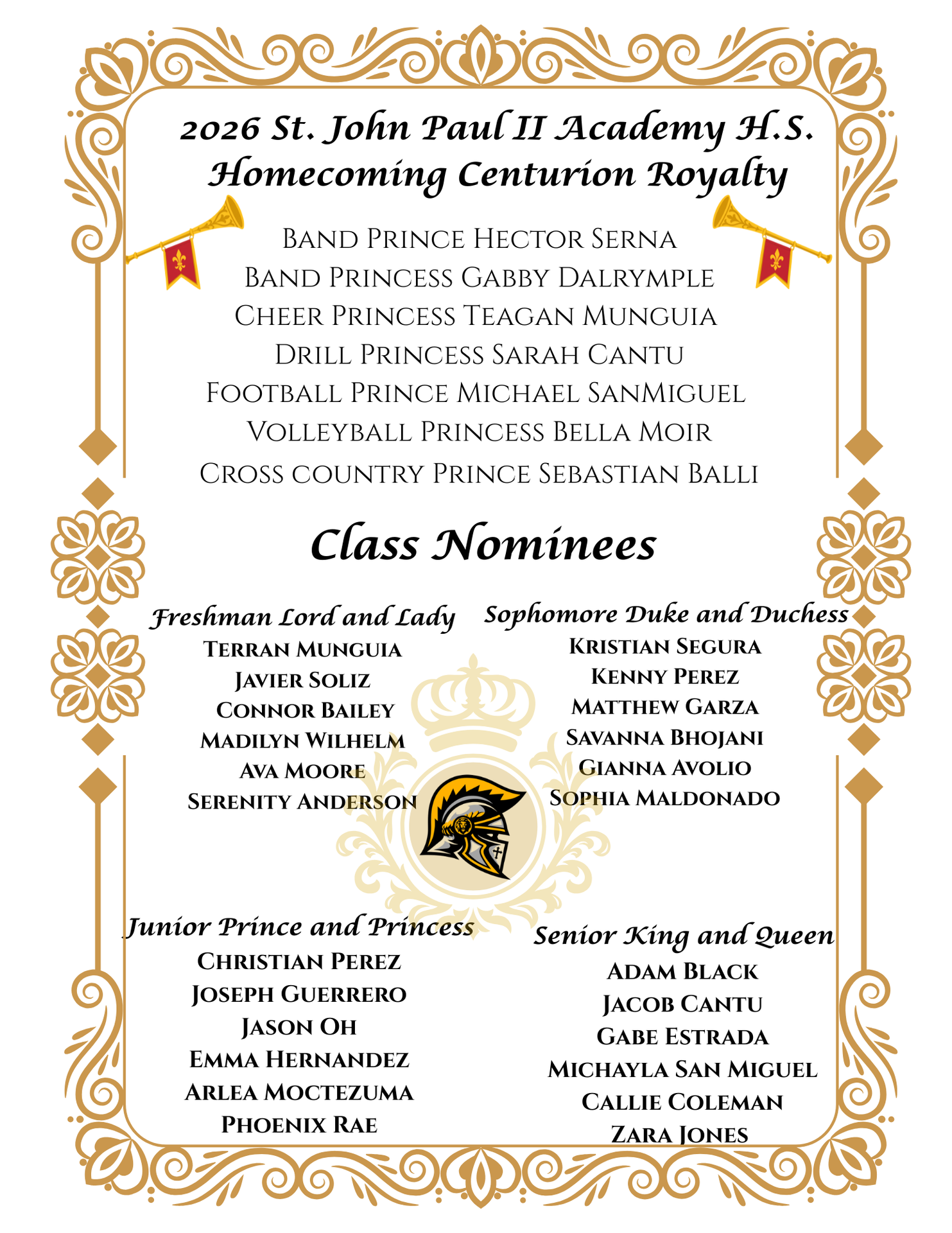 HS Homecoming Court Nominees