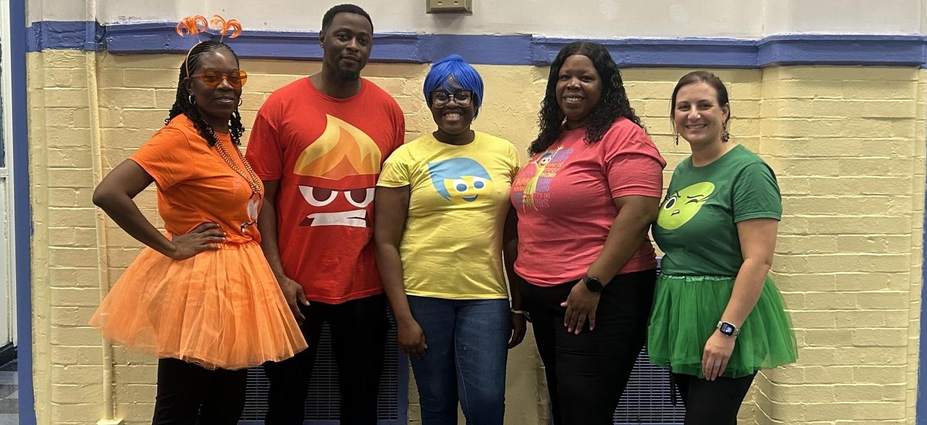 Teachers Dressed up for Character Costume Day