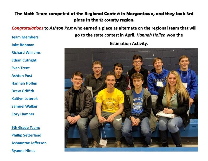 BUHS Math Team took 3rd place at the regional contest.