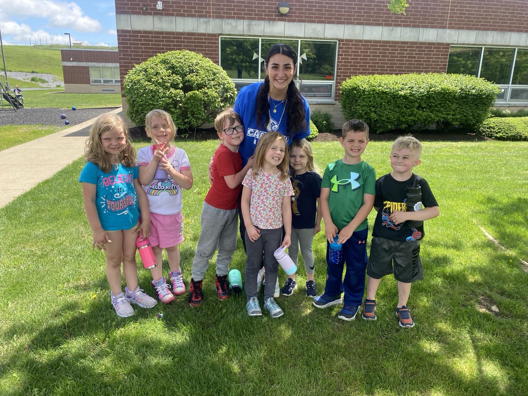 Miss Holdren with students