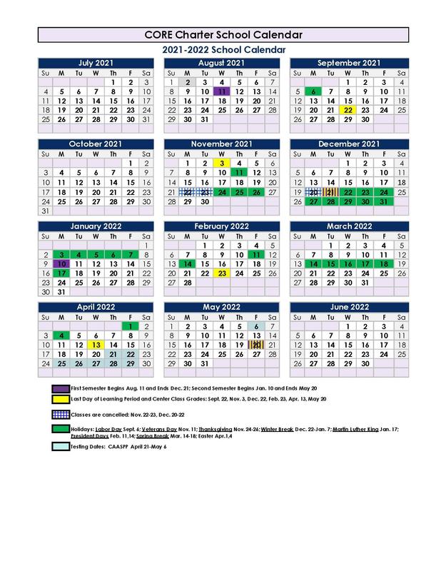 2021/22 Parent Calendar