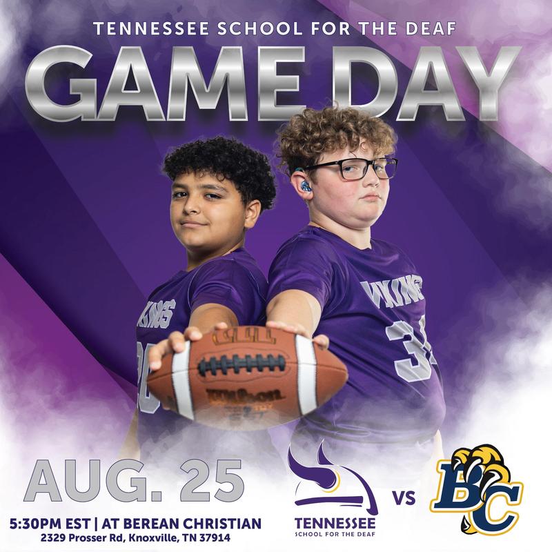 Flag Football flyer for the game against Berean Christian. August 25, 2025 at 5:30pm