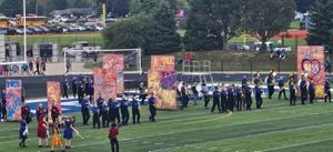 LHS marching band on the football field