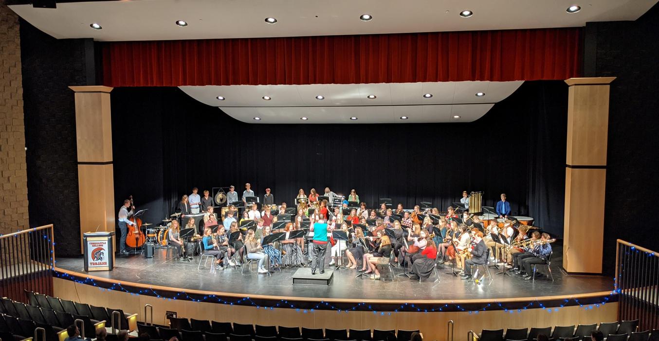 The TKHS symphonic band performs.