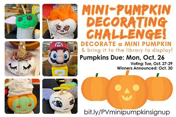 Library's Mini Pumpkin Challenge, Due 10/26 Thumbnail Image