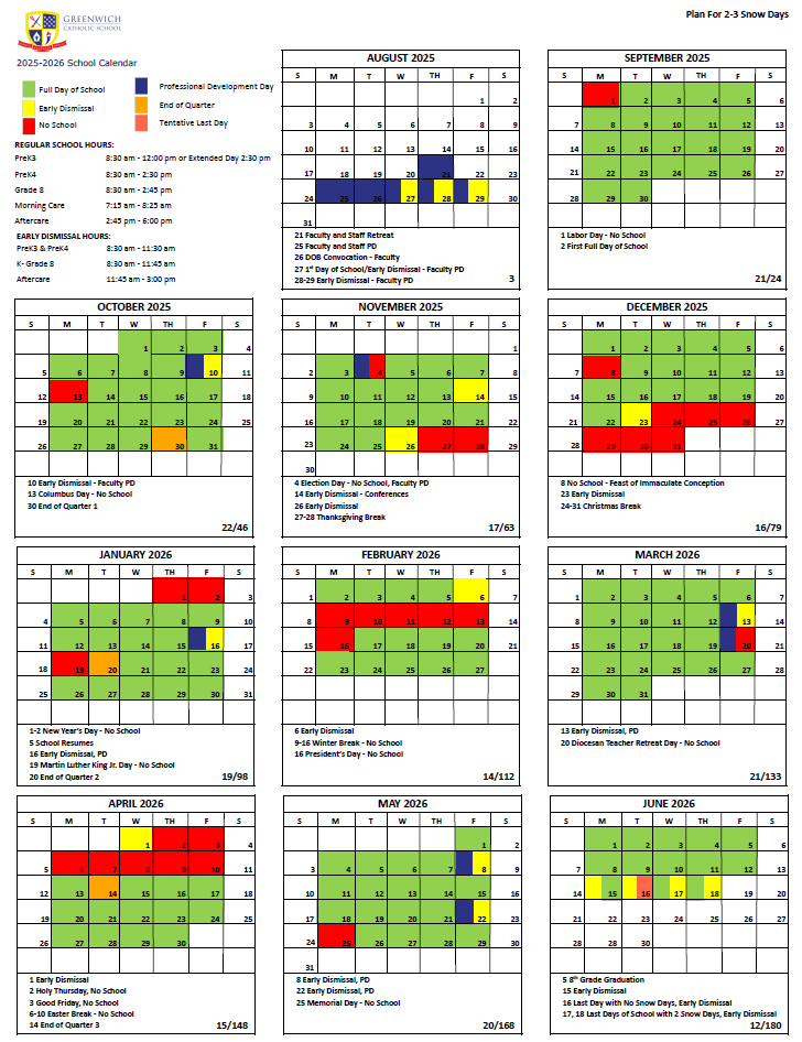 GCS 2025-2026 Calendar
