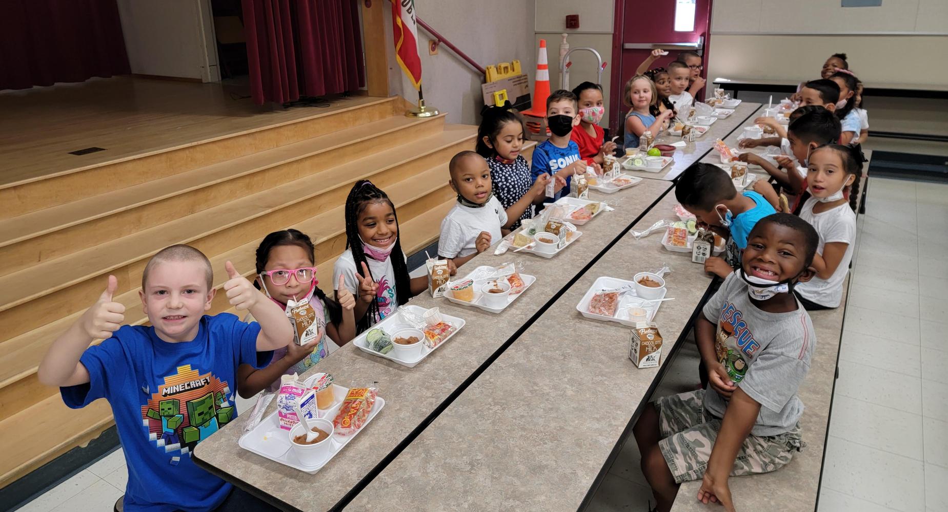 Thumbs up for lunchtime!