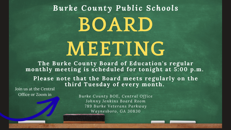 board meeting written on green school chalkboard