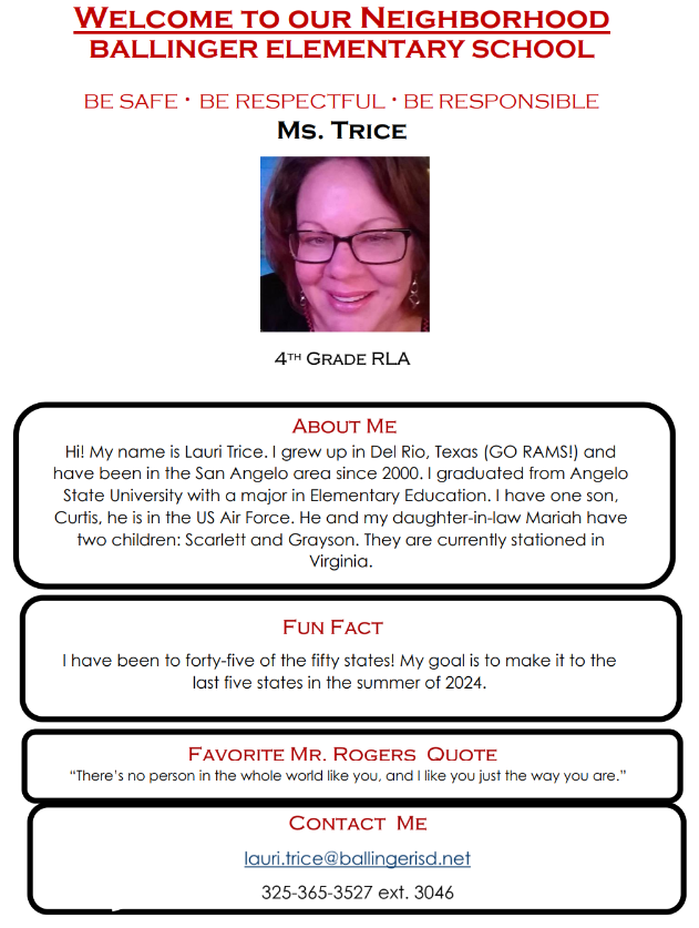 Home 4th Grade Ballinger Elementary