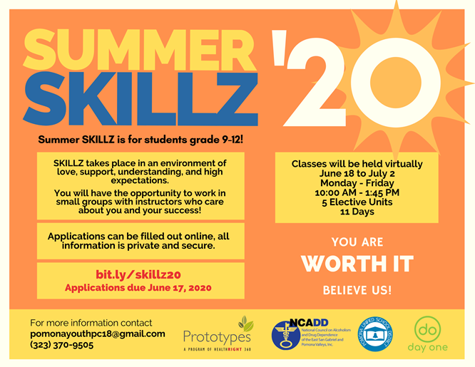 All PUSD incoming 9th-12th graders are invited to apply to take an online Life Skills Summer School Course (June 18-July 2). You will earn five elective credits after course completion. Application deadline is June 17, 2020. https://forms.gle/Vm5JAgkbebiof1pY6