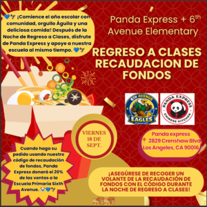 Evento de Recaudación de fondos de Panda Express y de Regreso a Clases