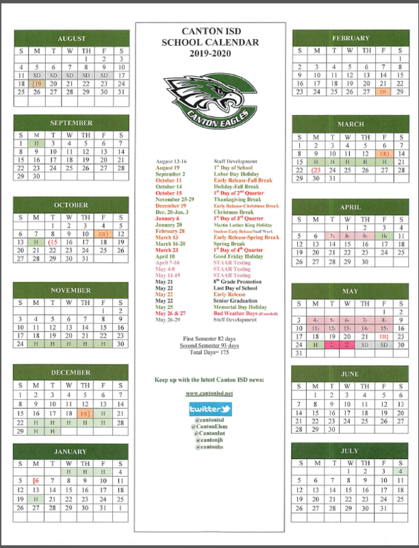 2019-20 SCHOOL CALENDAR Featured Photo