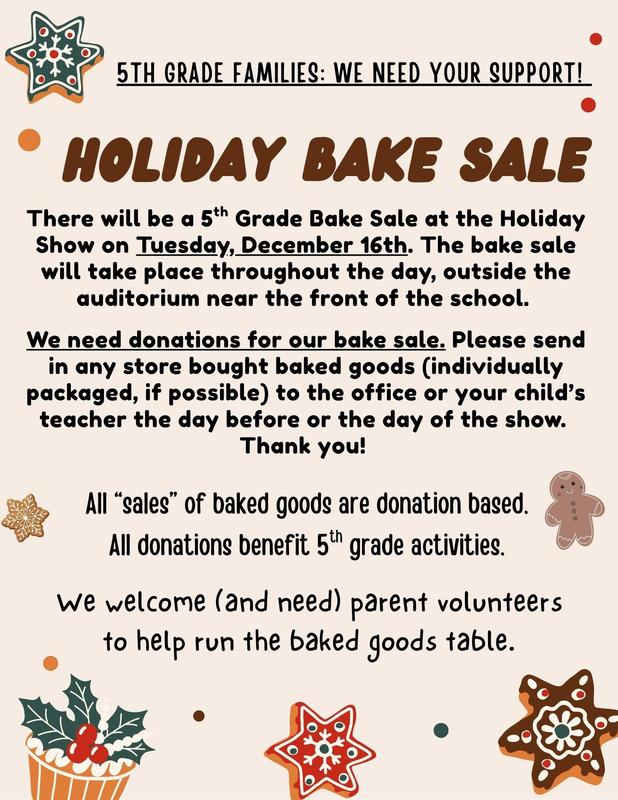 5th grade bake sale flyer