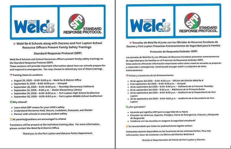 SRO Safety Training Flyer