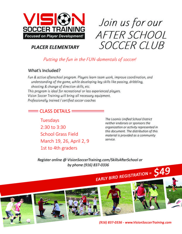 Flyer for Vision Soccer