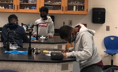 GTMS Students working on an Earth Science Lab!
