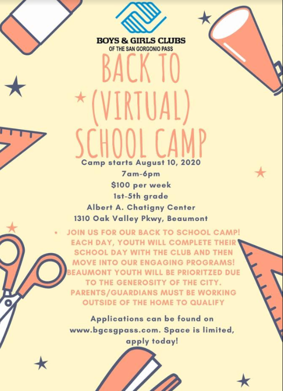 Boys & Girls Back To (Virtual) School Camp