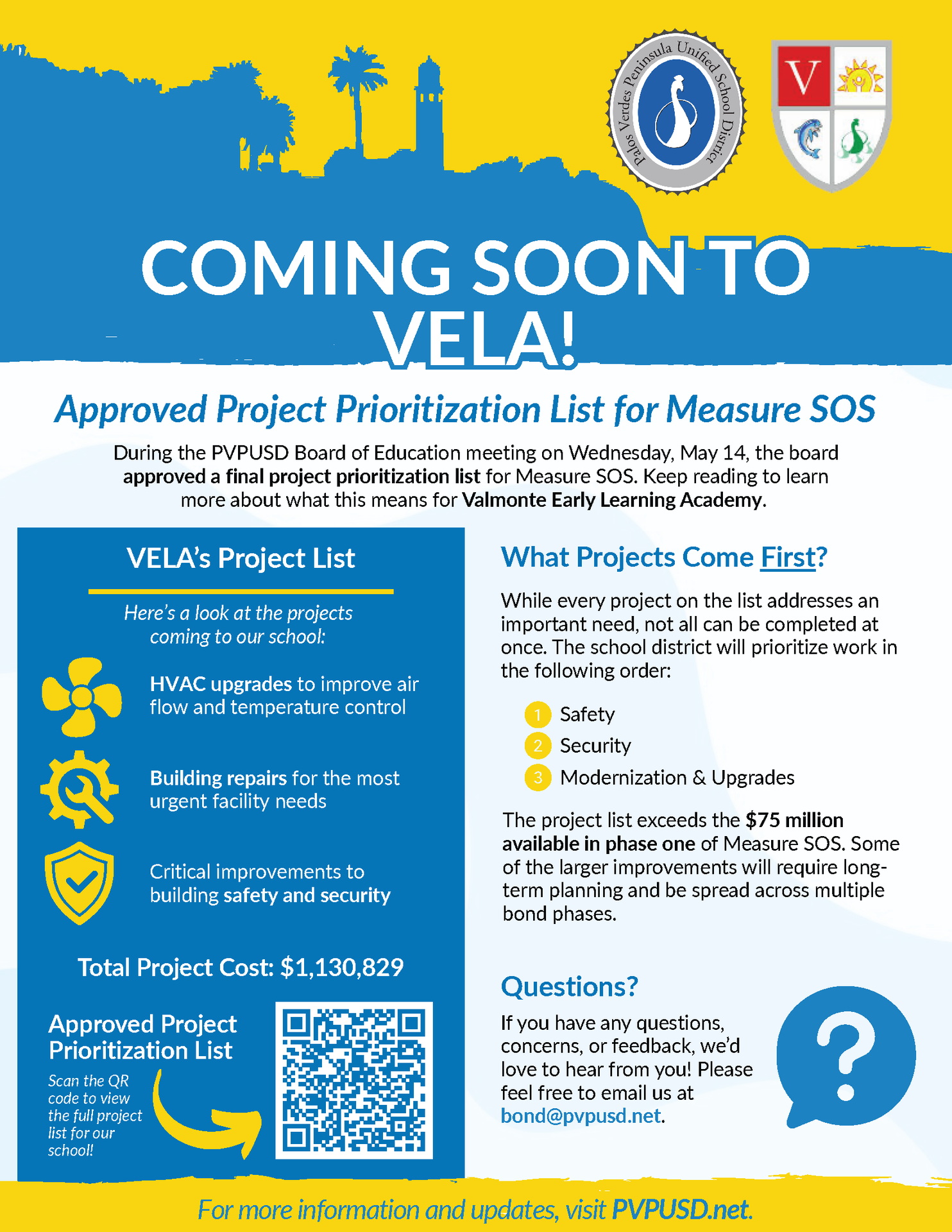 Coming Soon - Approved Project Prioritization List for Measure SOS