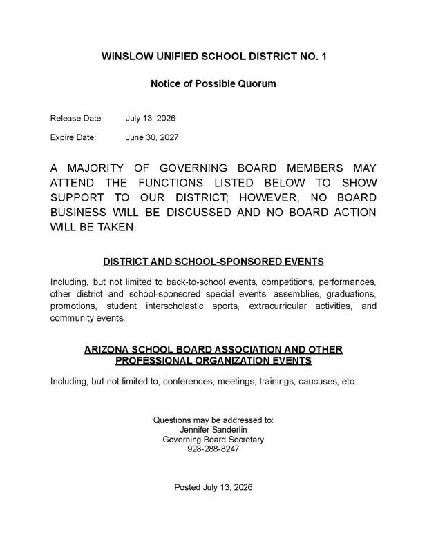 Annual Notice of Possible Quorum Featured Photo