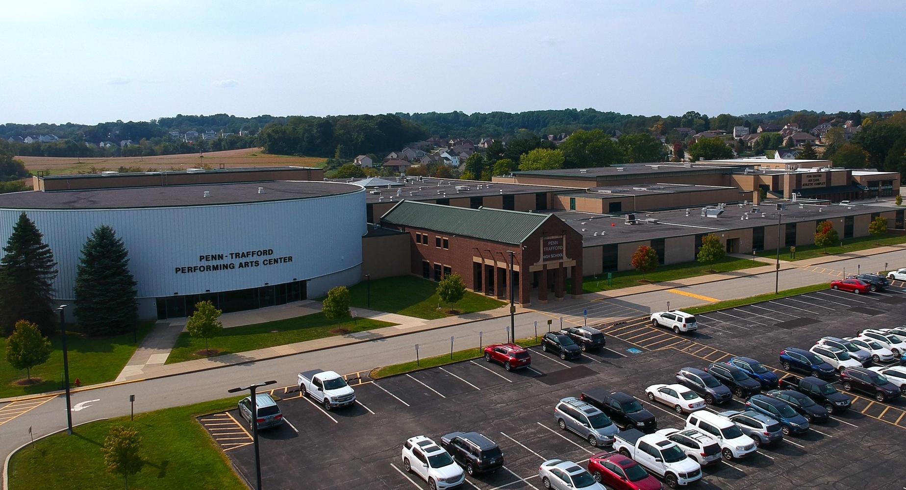 aerial view of high school