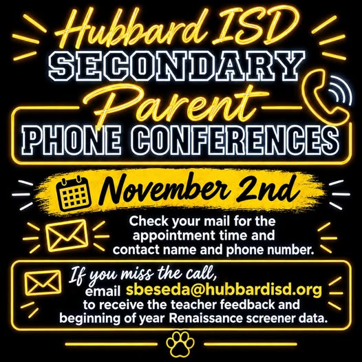 Secondary Parent Phone Conferences November 2nd