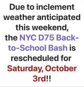 English text that says event rescheduled.