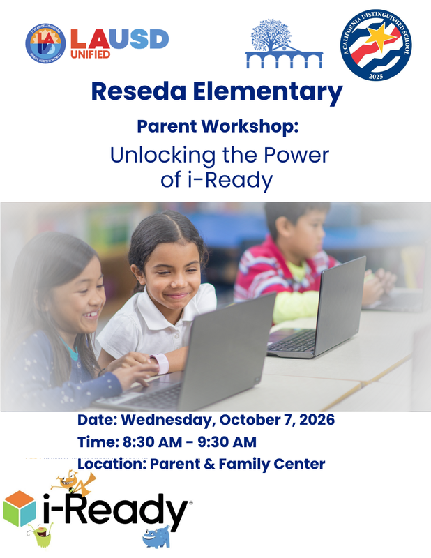 iReady parent workshop flyer 10/7 8:30am
