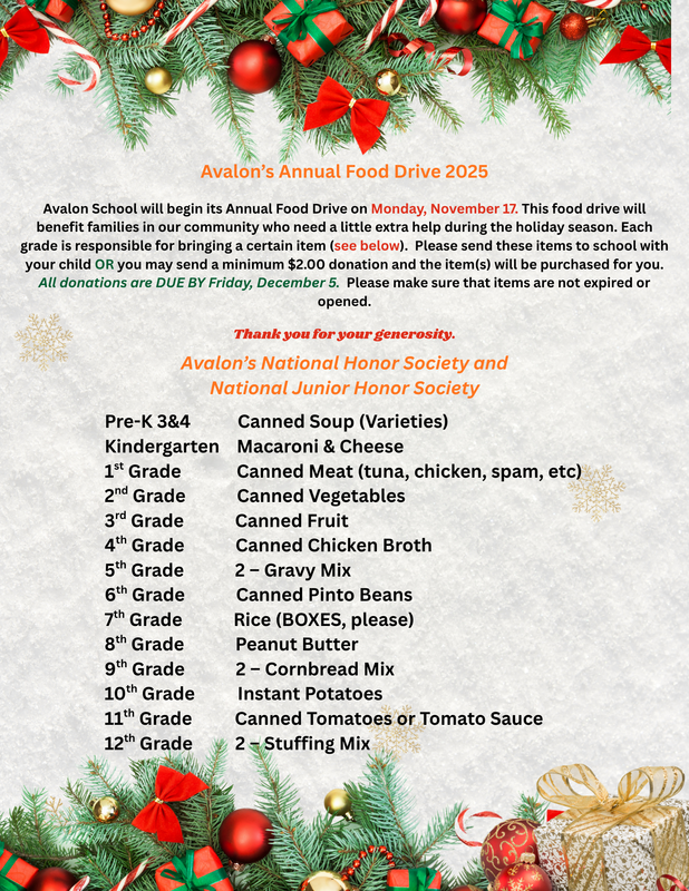 Annual Food Drive ~ Nov 17-Dec 5