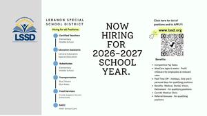 LSSD is hiring: https://lssd.schoolspring.com/