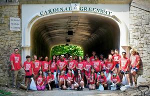 photo - GRCC students pose for a photo on the Cardinal Greenway during the 2025 United Way Day of Action