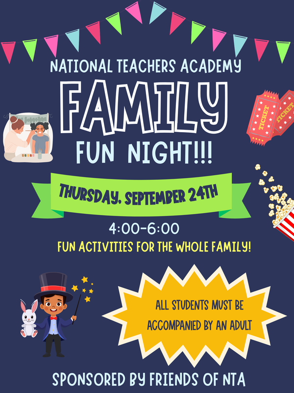 Family Fun Night is Thursday, September 24 from 4-6pm.
