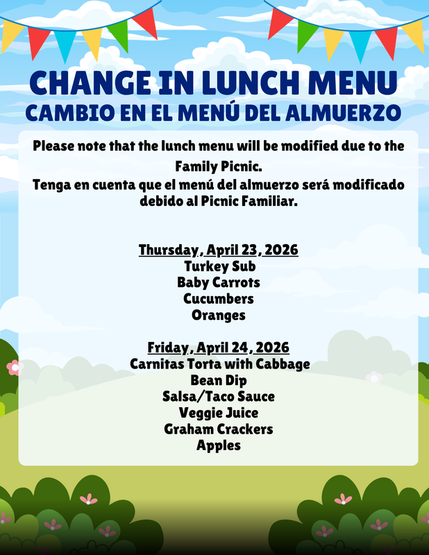 Change in Lunch Menu for Family Picnic