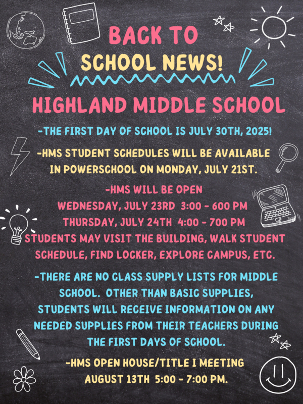 Back to School Info