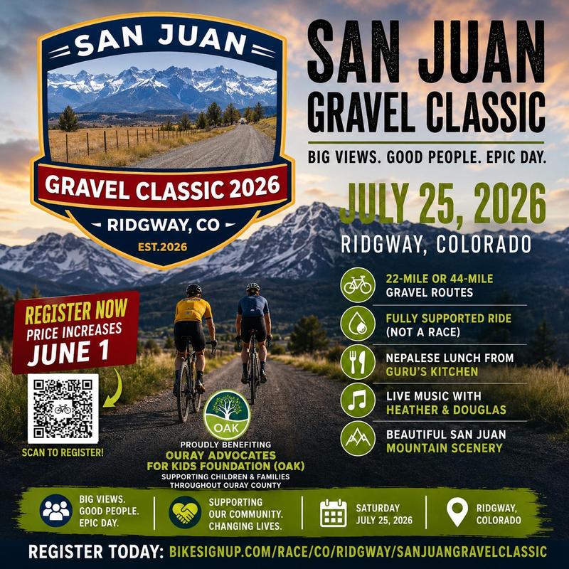 San Juan Gravel Classic poster with registration qr code