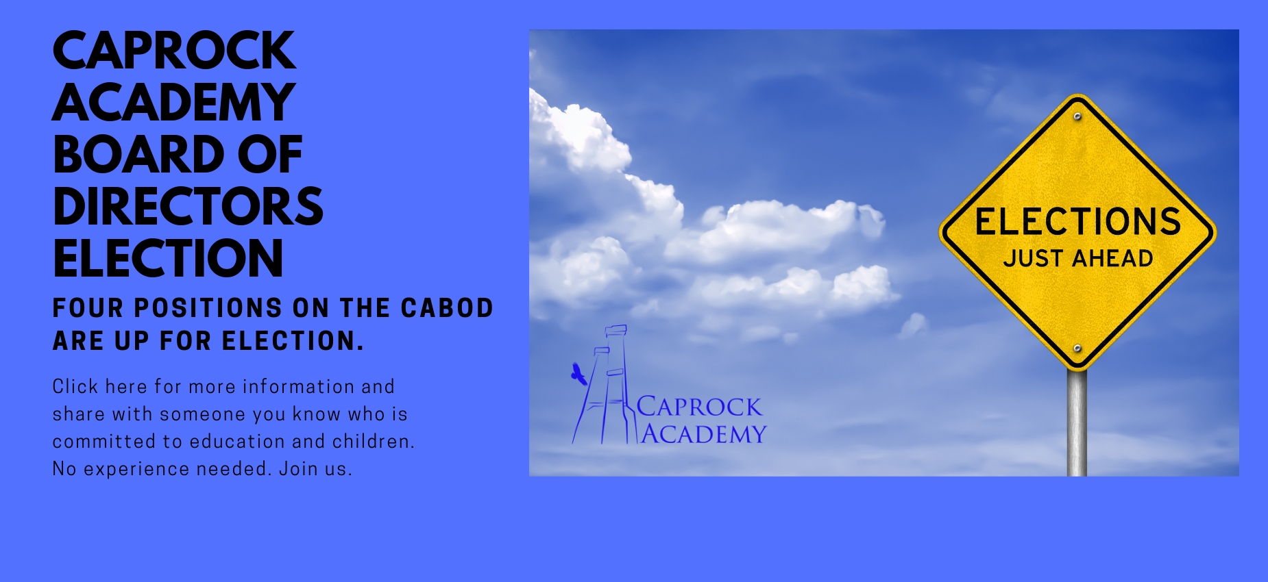 CABOD Elections this month. Four positions available.
