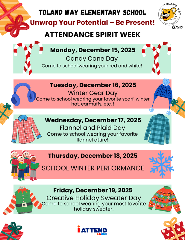 Unwrap Your Potential - Be Present! ATTENDANCE SPIRIT WEEK