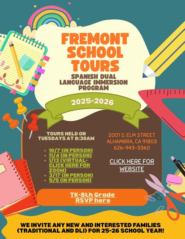 Fremont School Tours 2025-2026